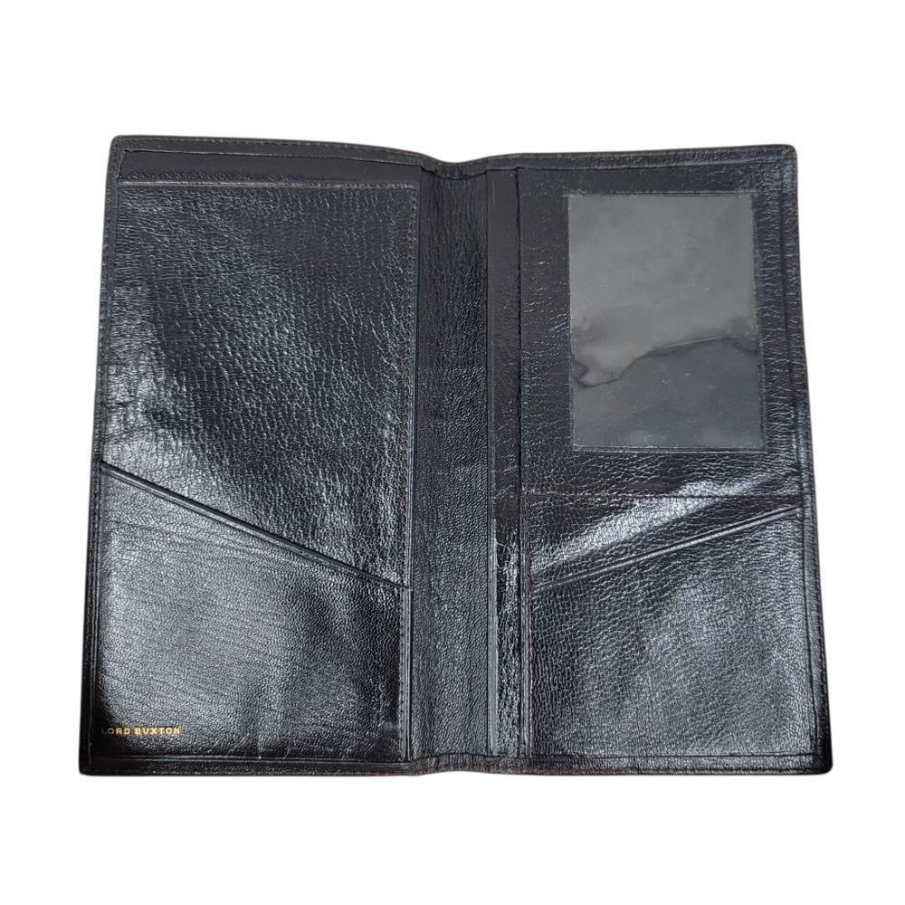 Lord Buxton Vintage Black Leather Wallet Shrunken Goat Skin